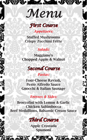 Wedding Menu